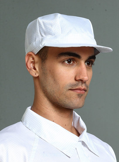 工作帽（白格）